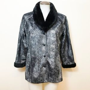 Guess Faux Fur Jacket With 3/4 Sleeves